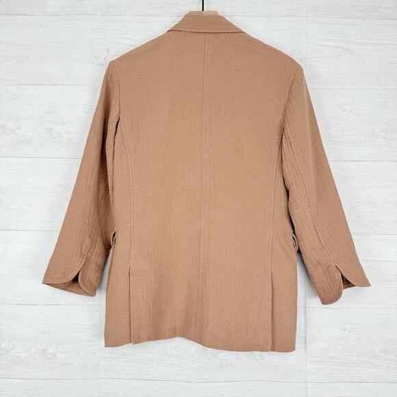 Madewell Blazer Size XS Tan Larsen Cotton Linen Relaxed Minimalist Career Preppy - Picture 9 of 16